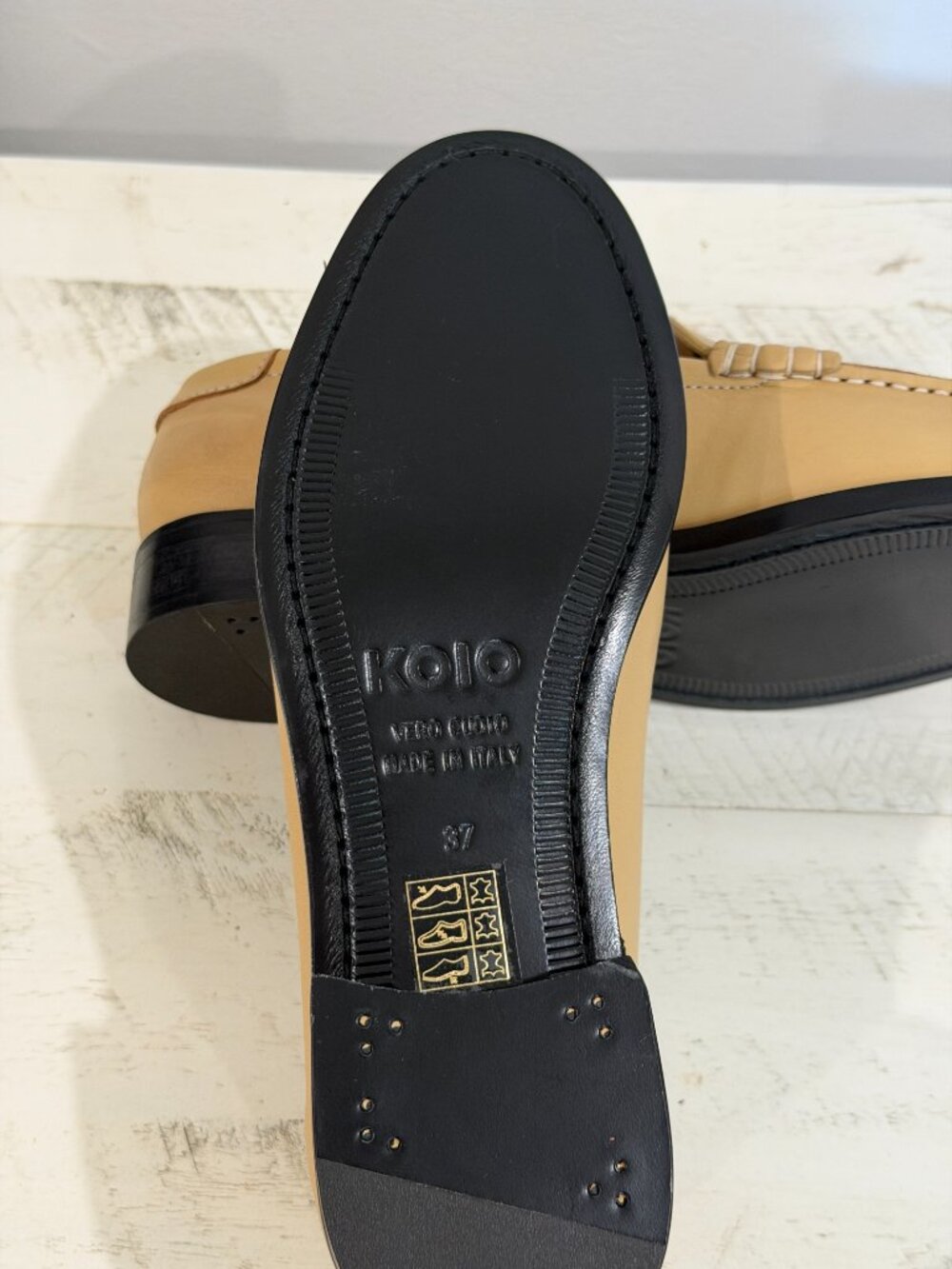 NEW Women's Italian KOIO Brera Leather Penny Loafer, EU size 37. US 7 - Picture 8 of 12